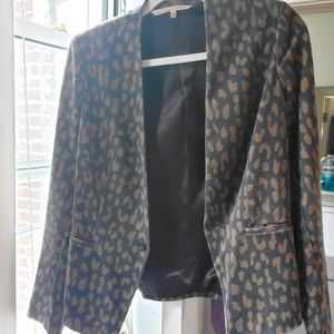Animal print sweater jacket
